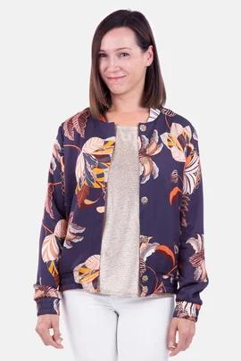 Schnittmuster Blouson Knopfleiste Blumenmuster 