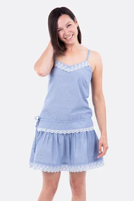 Schnittmuster Anleitung Sommerkleid Stufenrock Jeanslook