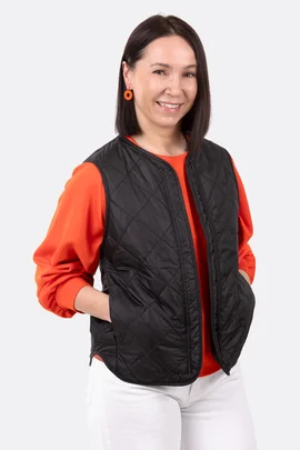 Schnittmuster Damenweste Nahttaschen Einfassband nähen Anleitung