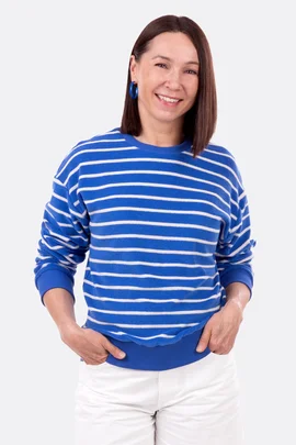 Maritimes Damen Sweatshirt "Erin" aus weichem Frottee in Streifen