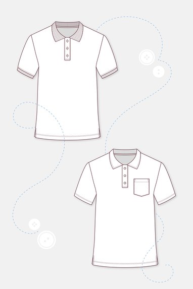 Poloshirt technische Zeichnung Männershirt
