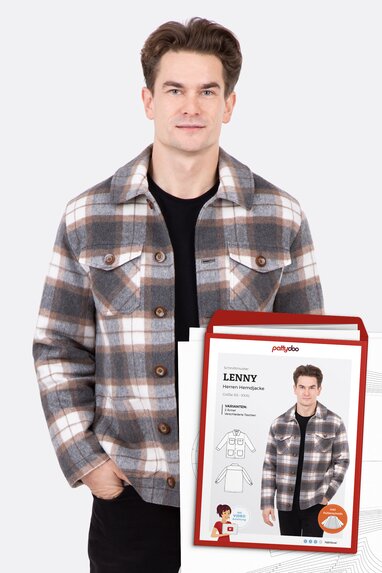 Papierschnittmuster Lenny für Herren-Hemdjacken zum Selbernähen