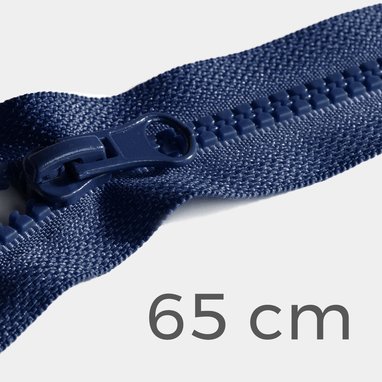 Jacken-Reißverschluss teilbar 65 cm, marineblau