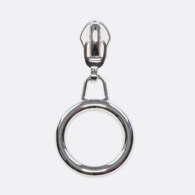 Zipper Ring 6,5 mm Zahnbreite silber
