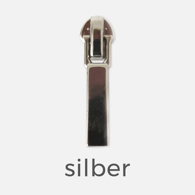 Metall-Zipper 4 Stück für 4mm Raupe silber