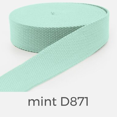 Gurtband 40mm Baumwollmix Soft 3m Länge, Mint D871