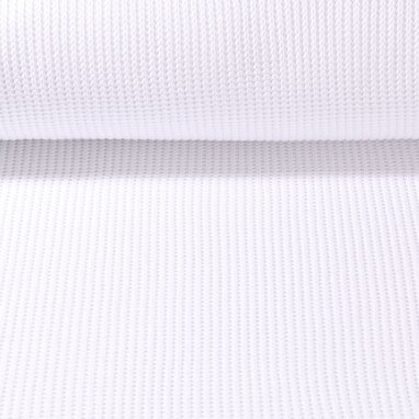 Rippen-Stricksweat Uni Weiß
