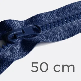 Jacken Reißverschluss teilbar 50 cm, marineblau