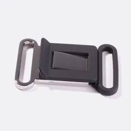 Steckschnalle schwarz silber metall