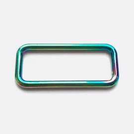 Vierkantring Taschenzubehoer metallic Regenbogen