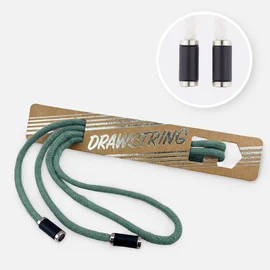 Kordel 5 mm mit silber Enden Länge 115cm Altgrün