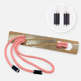 Kordel 5 mm mit silber Enden Länge 115cm Aprikose