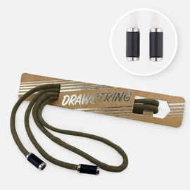 Kordel 5 mm mit silber Enden Länge 115cm Army dunkel