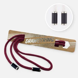 Kordel 5 mm mit silber Enden Länge 115cm Bordeaux