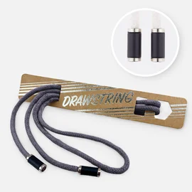 Kordel 5 mm mit silber Enden Länge 115cm Dunkelgrau