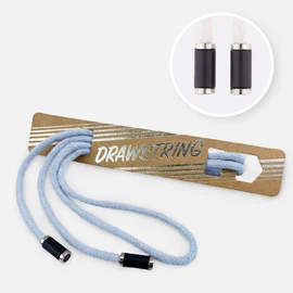 Kordel 5 mm mit silber Enden Länge 115cm Jeans hell