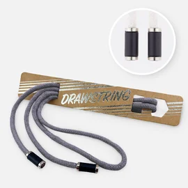 Kordel 5 mm mit silber Enden Länge 115cm Mittelgrau