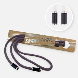 Kordel 5 mm mit silber Enden Länge 115cm Mokka