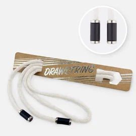 Kordel 5 mm mit silber Enden Länge 115cm Offweiß