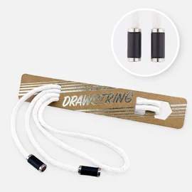 Kordel 5 mm mit silber Enden Länge 115cm Weiß