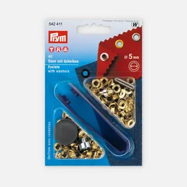 Ösen mit Scheiben Gold 5mm