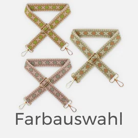 Fertige Taschengurte Gold Raute Farbauswahl