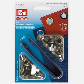 Ösen mit Scheiben Altmessing 8mm 