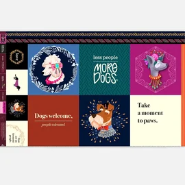 Bio-Canvas Panel "Dogs are Diamonds" Multicolor,  "Bling Bling" - Kollektion