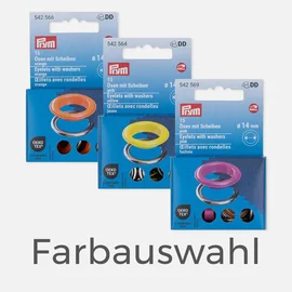 PRYM Bunte Ösen, 14MM, 15 Stück