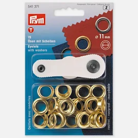PRYM Ösen mit Scheiben & Werkzeug Gold 11mm