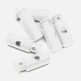 Kunststoff Kordelstopper 1-Loch 6Stück weiß (B3)