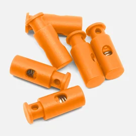 Kunststoff Kordelstopper 1-Loch 6Stück orange (B40)