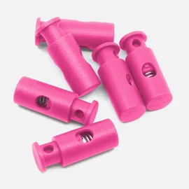 Kunststoff Kordelstopper 1-Loch 6Stück pink (B47)