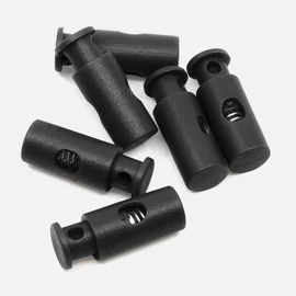 Kunststoff Kordelstopper 1-Loch schwarz B5 6Stück