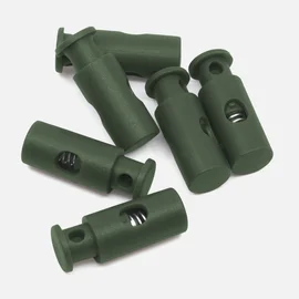 Kunststoff Kordelstopper 1-Loch 6Stück dunkelgrün (D190)