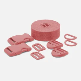 Kunststoffzubehör Set mit Gurtband 25mm altrosa D213