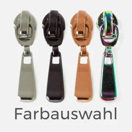 Metall Zipper 4 Stück 4mm Raupe Farbauswahl