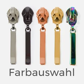 Metall Zipper 4 Stück Farbauswahl 6,5mm Raupe