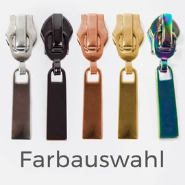 Metall Zipper 4 Stück 6,5mm Raupe Farbauswahl