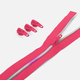 Regenbogen Reißverschluss 4mm Raupe Pink B47 3m lang