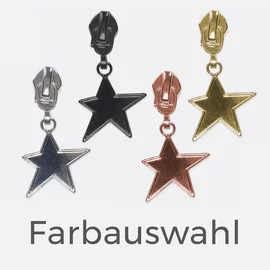 Zipper Stern 4 Stück 6,5mm Raupe Farbauswahl