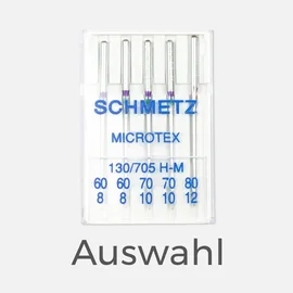 SCHMETZ Microtexnadeln, Nadelstärke 2x60, 2x70, 1x80