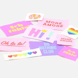 Webetiketten 10er-Set, Kunterbunt