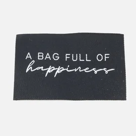 Webetikett "Bag full of happiness", 57x38 mm, 1 Stück