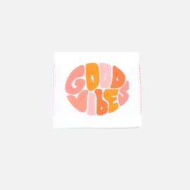 Webetikett "Good Vibes", 30x30 mm, 1 Stück