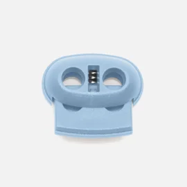 Kordelstopper Kunststoff 2-Loch, Hellblau B20