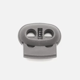 Kordelstopper Kunststoff 2-Loch, Mausgrau B24