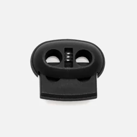 Kordelstopper Kunststoff 2-Loch, Schwarz B5