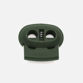 Kordelstopper Kunststoff 2-Loch, Dunkelgrün D190