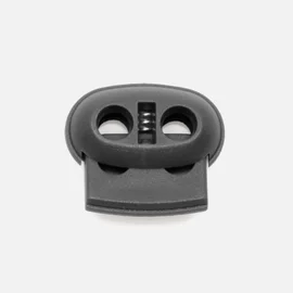 Kordelstopper Kunststoff 2-Loch, Dunkelgrau D306